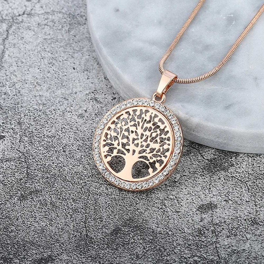 Colliers Paradise Jewels France | Pendentif Arbre De Vie Avec Zirconia En Et