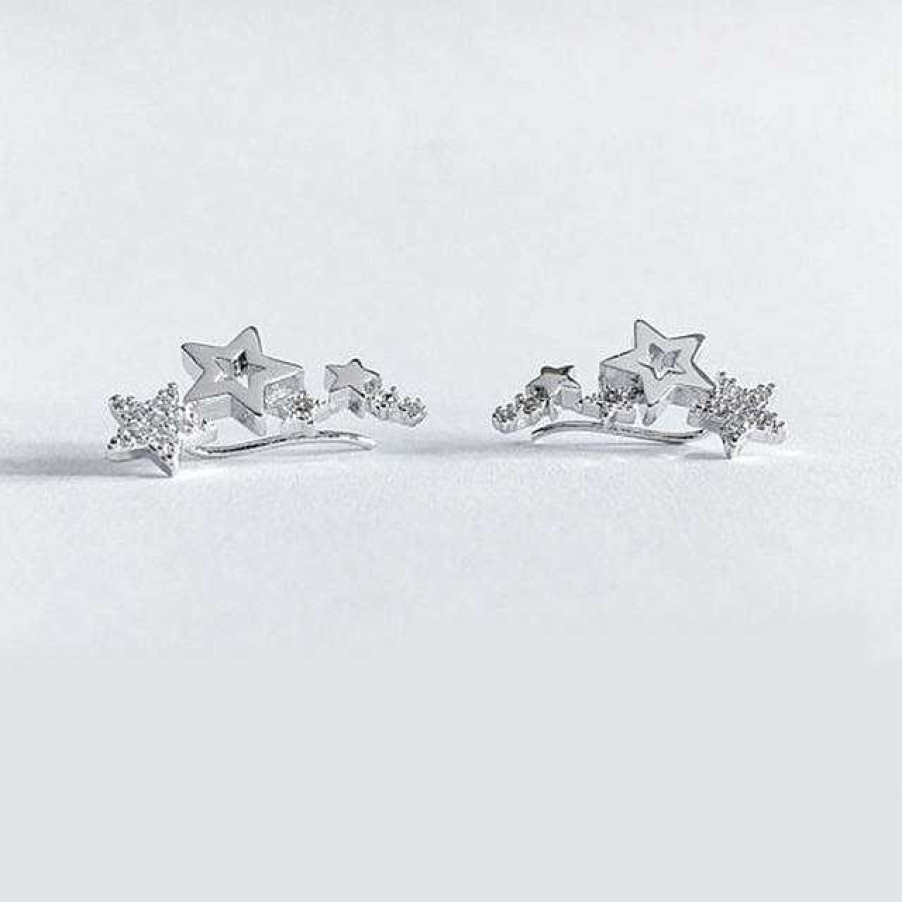 Boucles D'Oreilles Paradise Jewels France | Boucles D'Oreilles Toiles En Zircon Blanc Brillant