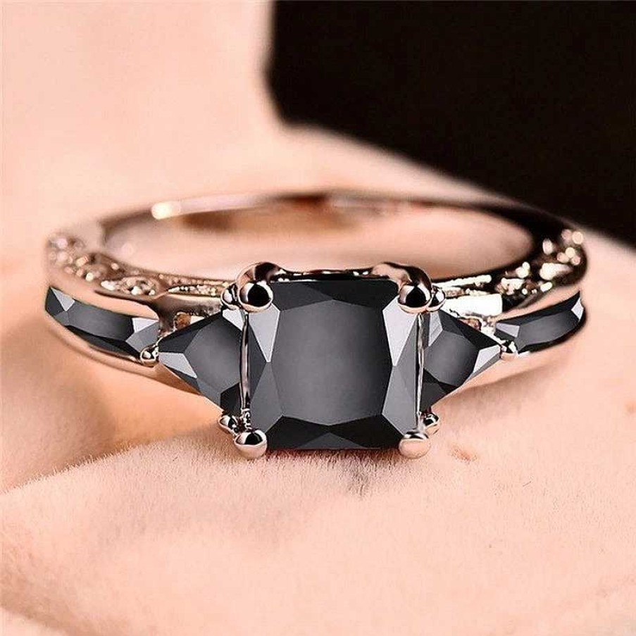 Bagues Paradise Jewels France | Bague En Argent Avec Zirconium Noir