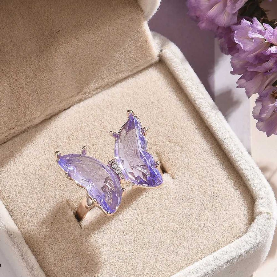 Bagues Paradise Jewels France | Bague Papillon En Cristal Violet