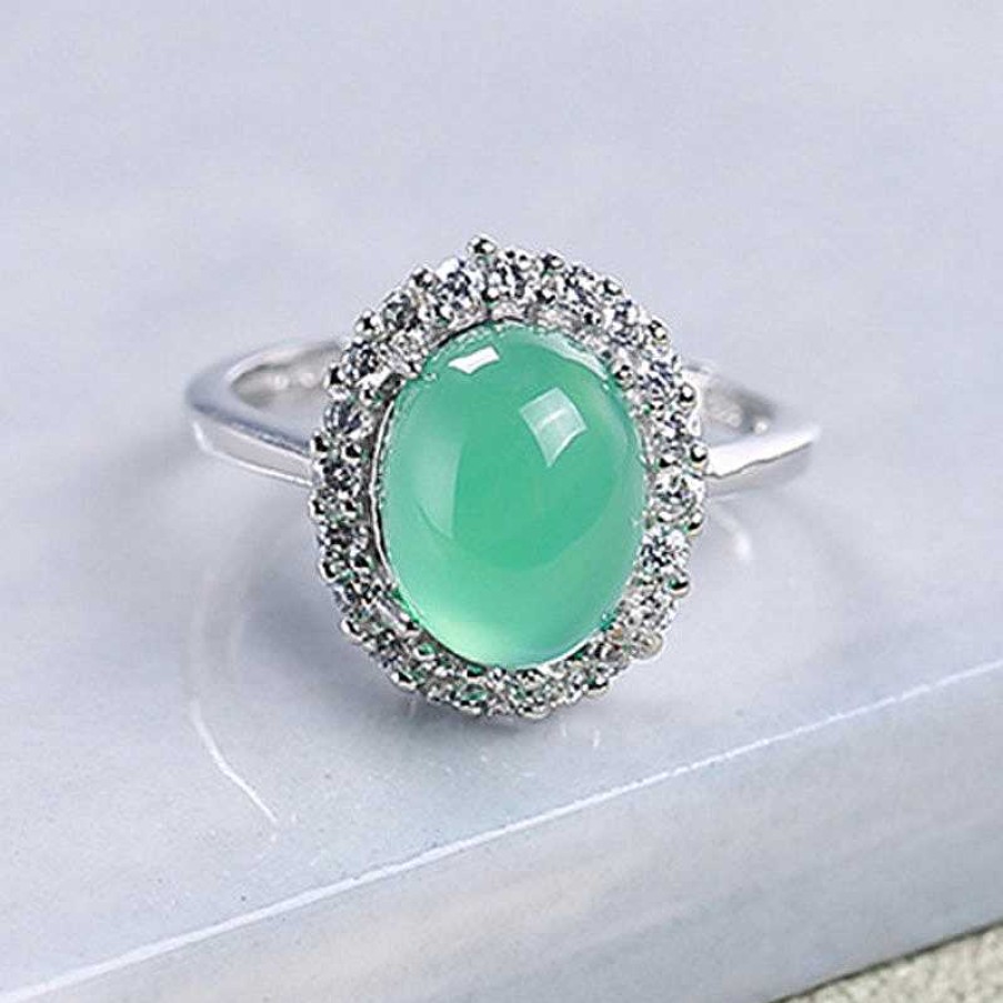 Bagues Paradise Jewels France | Bague En Cristal Vert En Argent