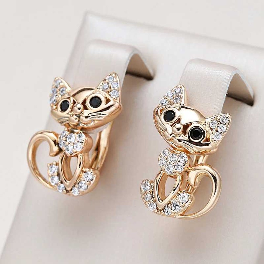 Boucles D'Oreilles Paradise Jewels France | Boucles D'Oreilles L Gant Kitten En Or