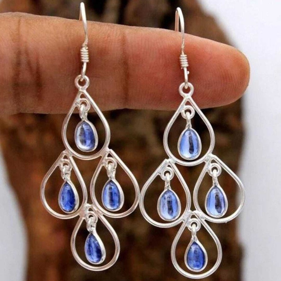 Boucles D'Oreilles Paradise Jewels France | Boucles D'Oreilles Boho En Cristal Bleu