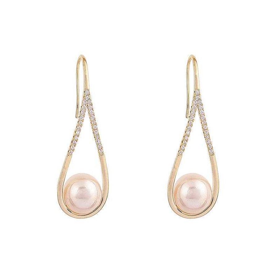 Boucles D'Oreilles Paradise Jewels France | Boucles D'Oreilles En Perles D'Or Rose