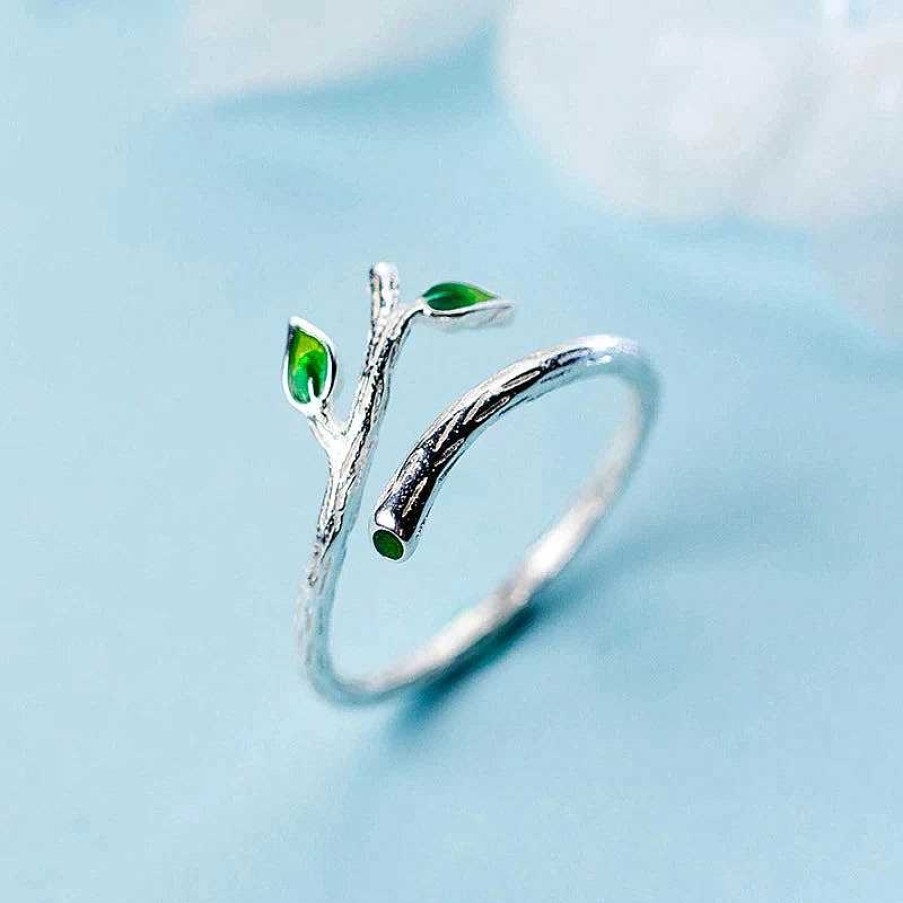 Bagues Paradise Jewels France | Bague Ajustable En Argent Et Feuilles