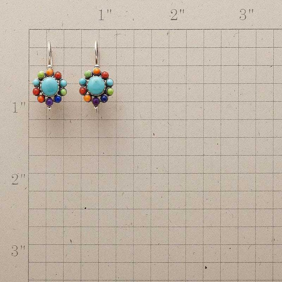 Boucles D'Oreilles Paradise Jewels France | Boucles D'Oreilles Rondes En Turquoise Multicolore