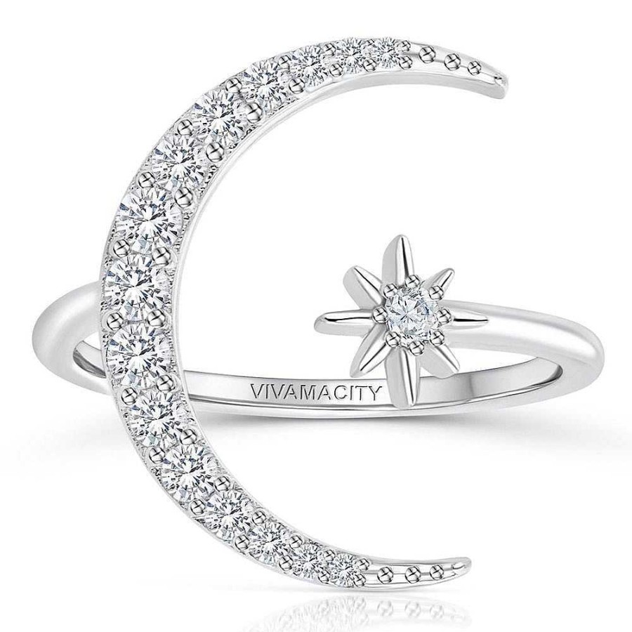 Bagues Paradise Jewels France | Bague Lune Et Toile En Argent