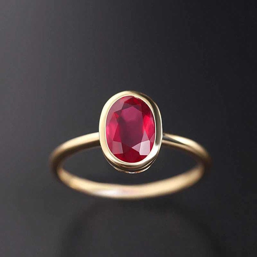 Bagues Paradise Jewels France | Bague En Cristal Rouge En Or