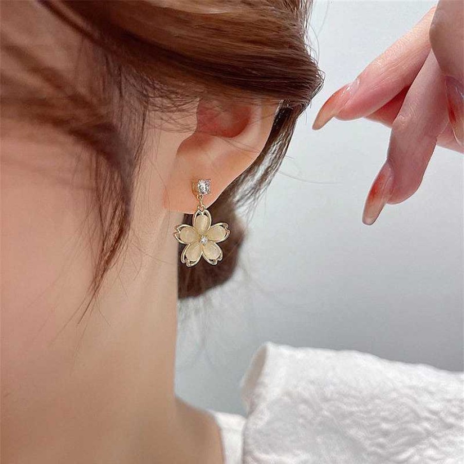 Boucles D'Oreilles Paradise Jewels France | Boucles D'Oreilles Marguerite Avec Zircon En Or