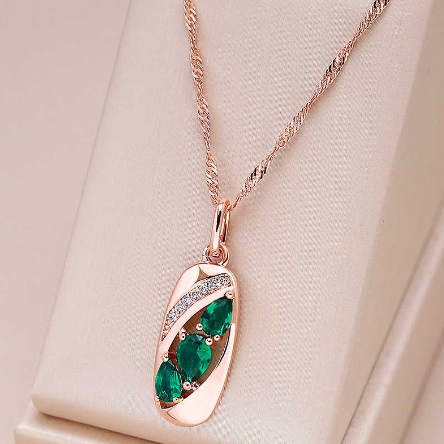 Colliers Paradise Jewels France | Collier De Cristal Vert En Or