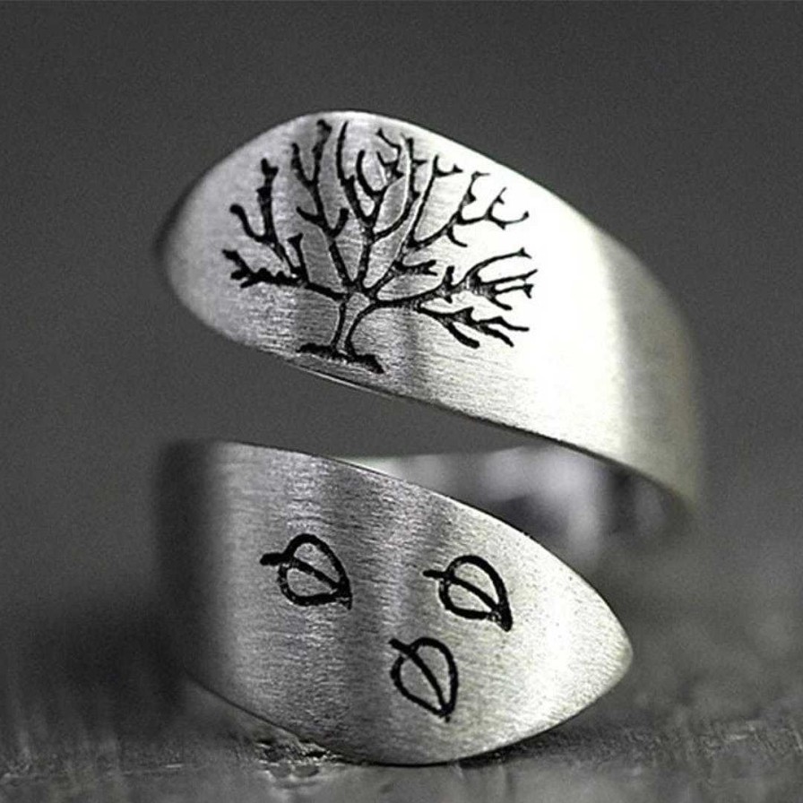 Bagues Paradise Jewels France | Bague Ajustable Arbre De Vie En Argent