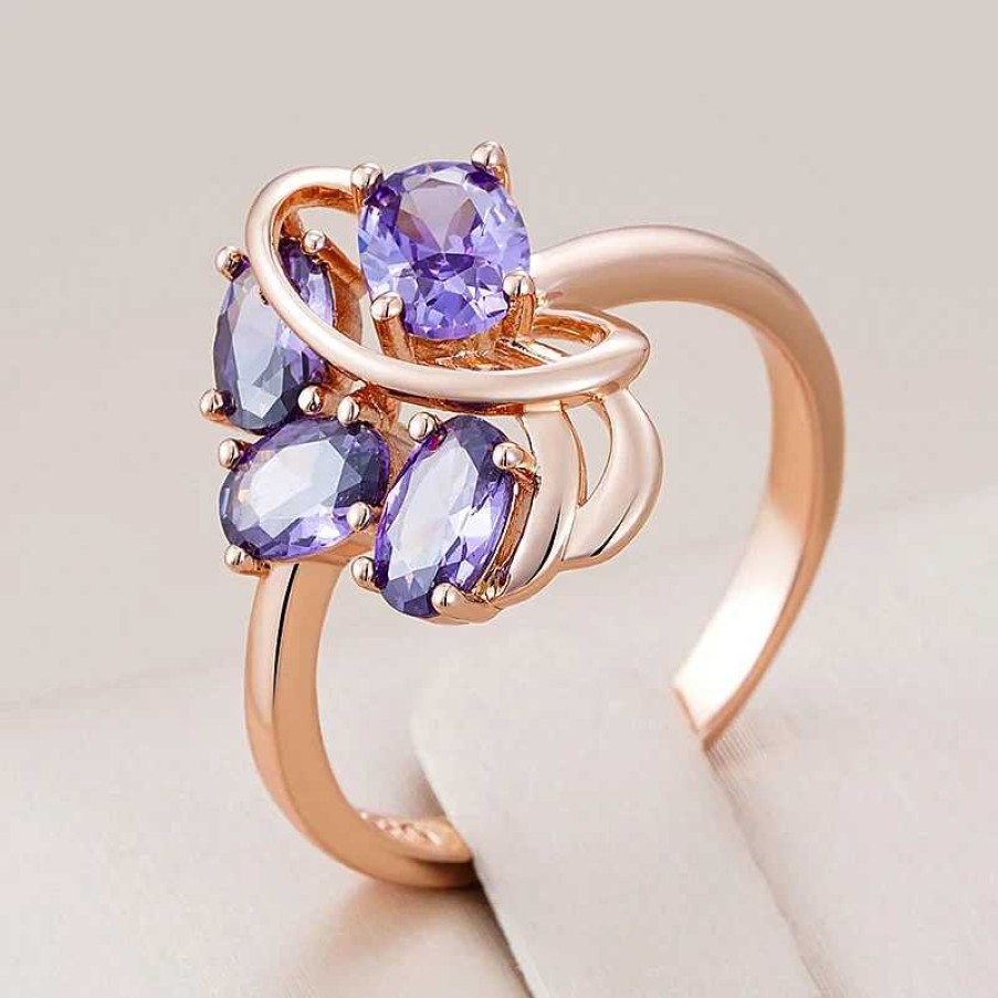 Bagues Paradise Jewels France | Bague L Gante En Zirconium Violet