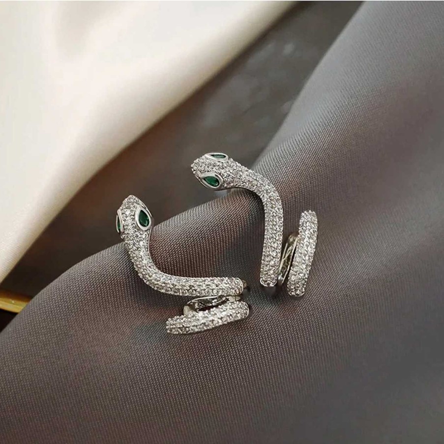 Boucles D'Oreilles Paradise Jewels France | Boucles D'Oreilles Serpent En Argent Brillant