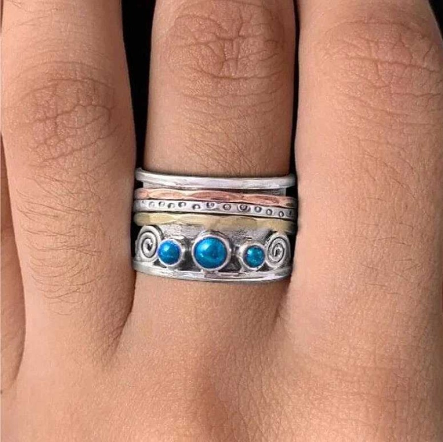 Bagues Paradise Jewels France | Bague Boho En Opale Oc Anique En Argent