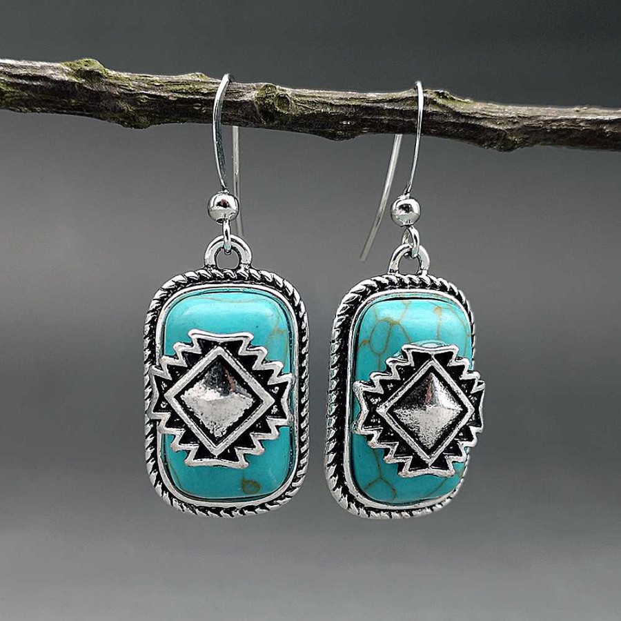 Boucles D'Oreilles Paradise Jewels France | Boucles D'Oreilles Ethniques En Argent Turquoise