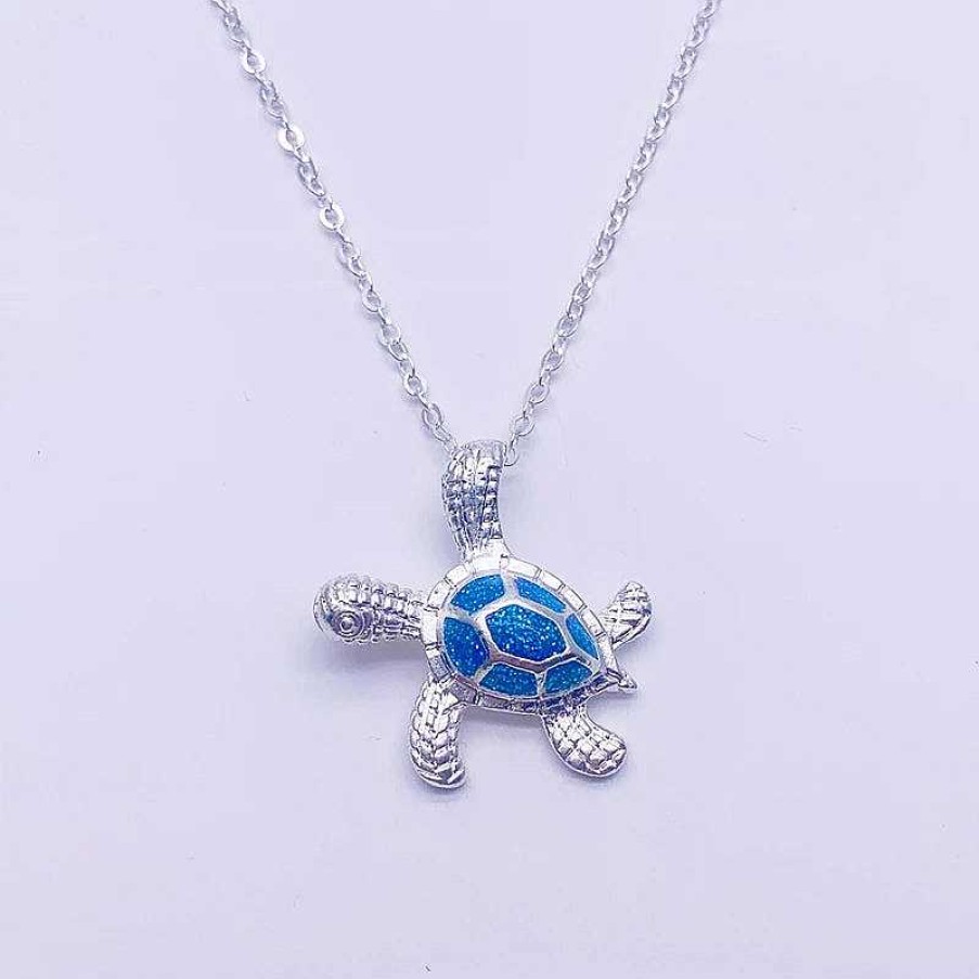 Colliers Paradise Jewels France | Collier Opale Bleu Tortue De Mer