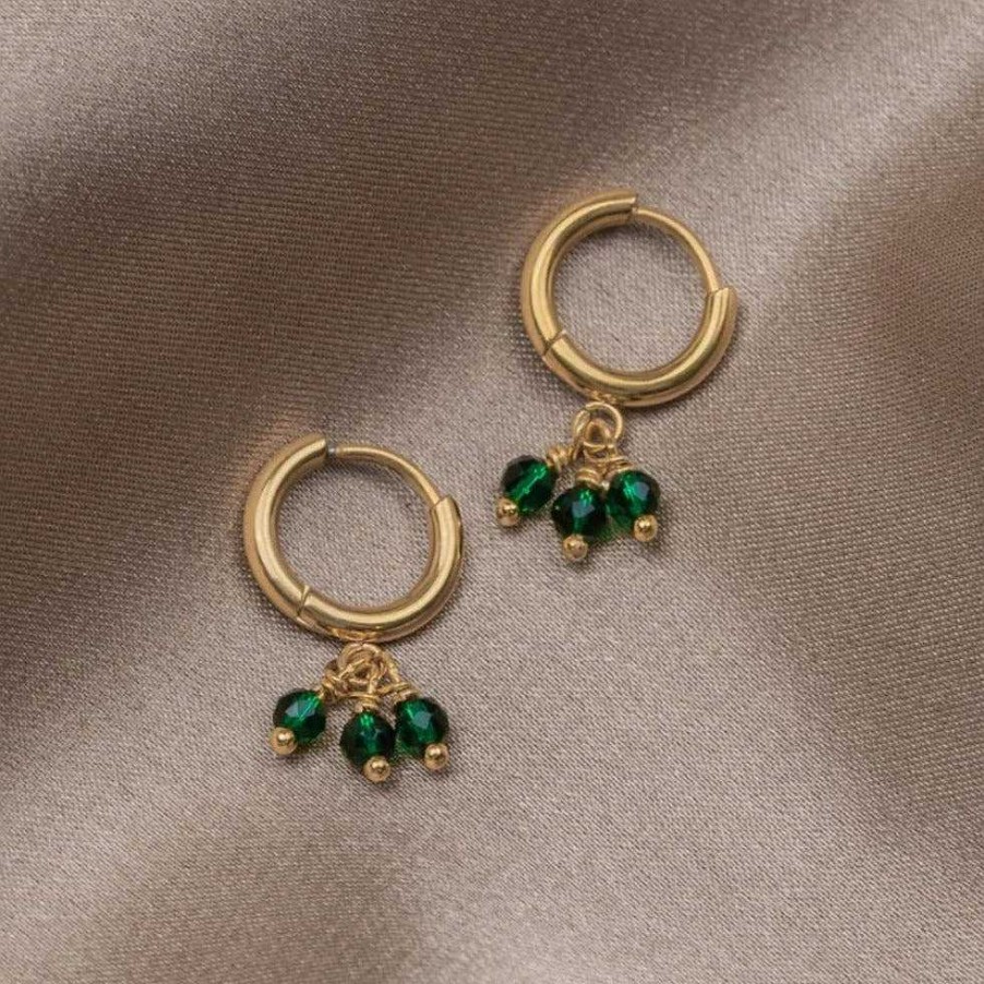 Boucles D'Oreilles Paradise Jewels France | Boucles D'Oreilles En Cristal Vert