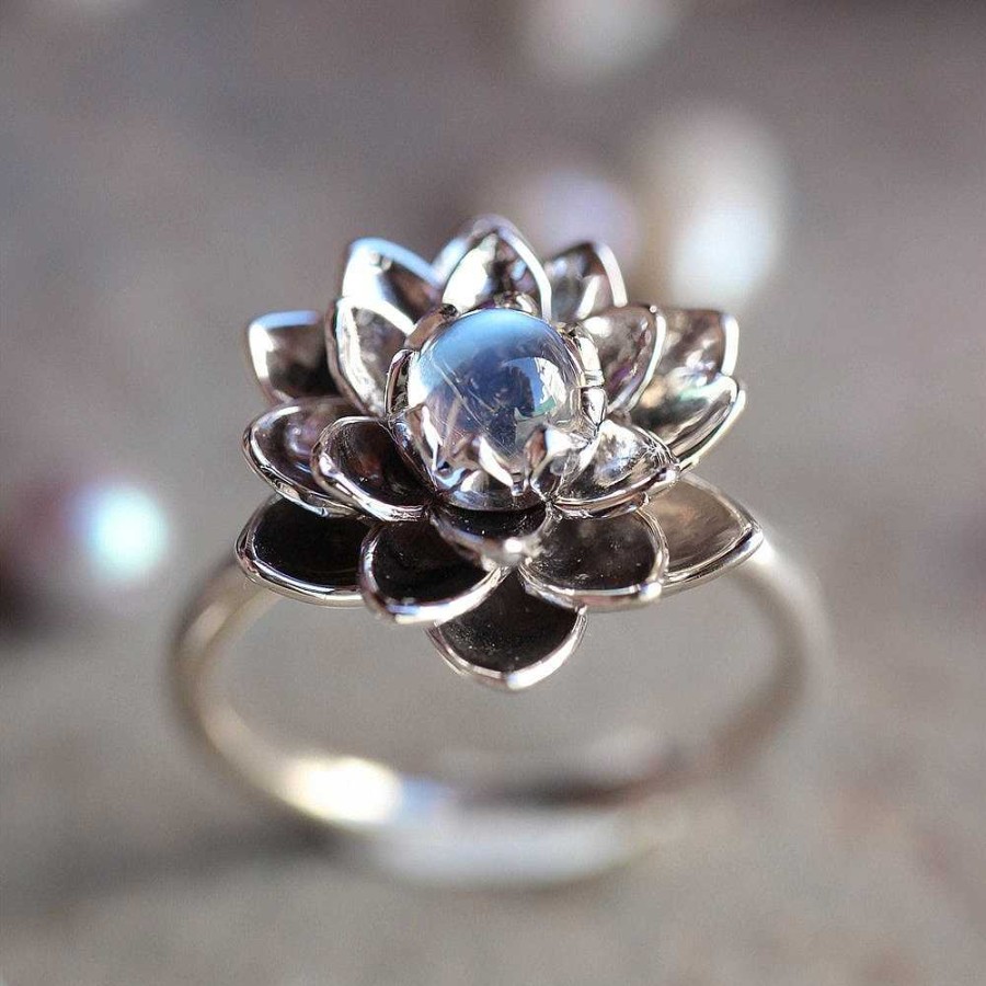 Bagues Paradise Jewels France | Bague Avec Fleur De Lotus Blanche