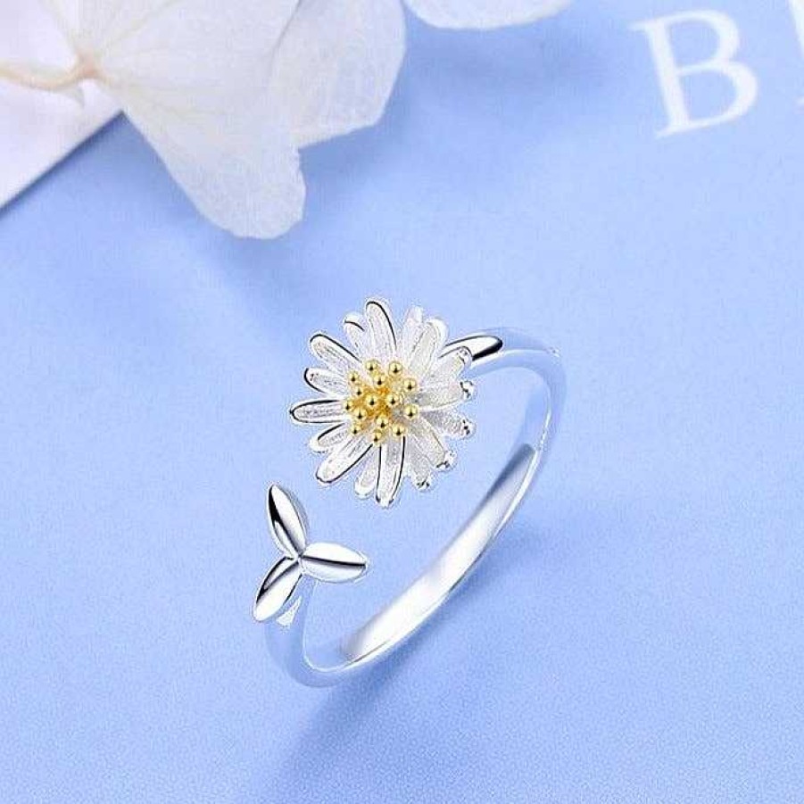 Bagues Paradise Jewels France | Bague Tournesol R Glable En Argent 925