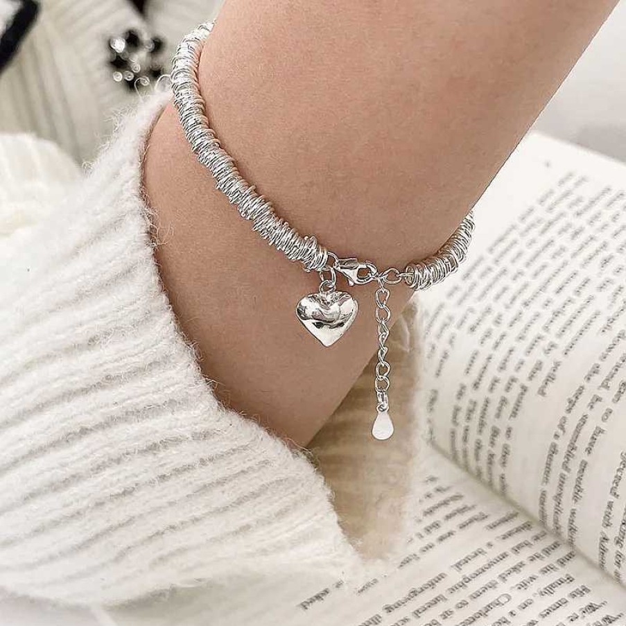 Bracelets Paradise Jewels France | Bracelet De Cheville L Gant Avec C Ur En Argent