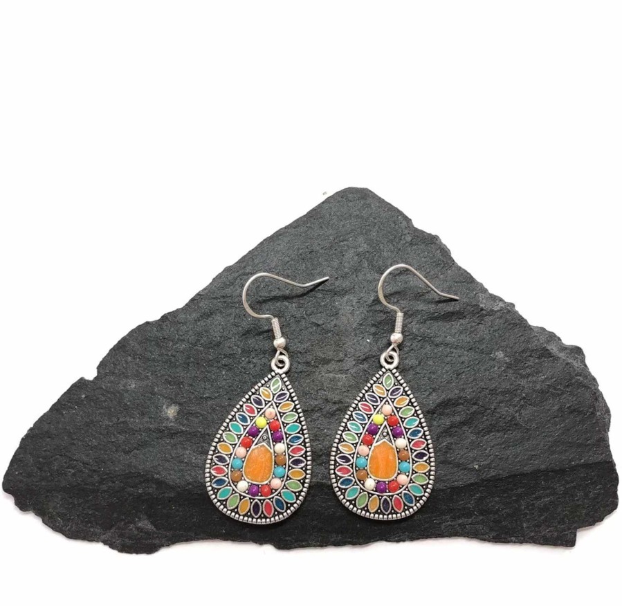 Boucles D'Oreilles Paradise Jewels France | Boucles D'Oreilles Mandalas Multicolores En Argent