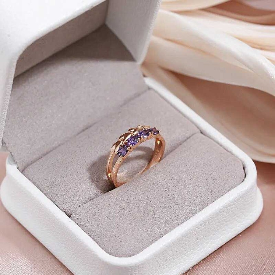 Bagues Paradise Jewels France | Bague L Gante Avec Cristaux Violets