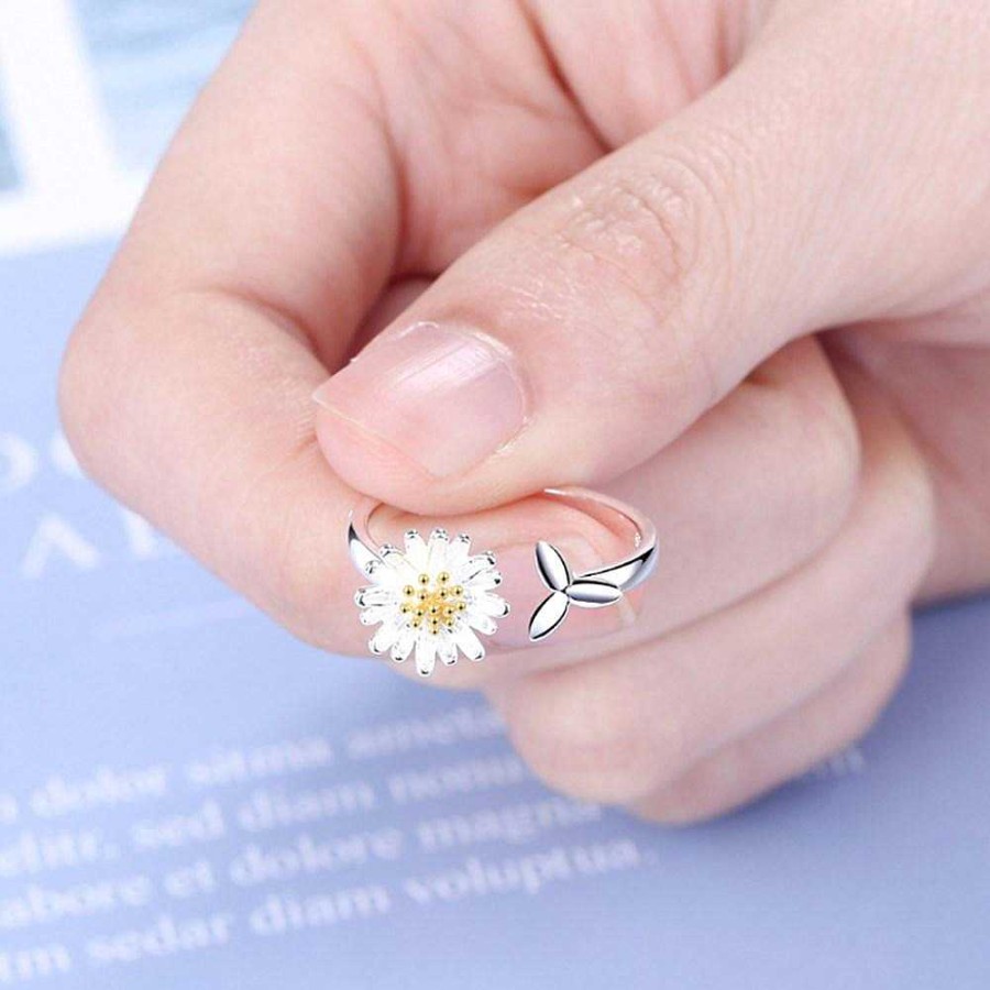 Bagues Paradise Jewels France | Bague Tournesol R Glable En Argent 925