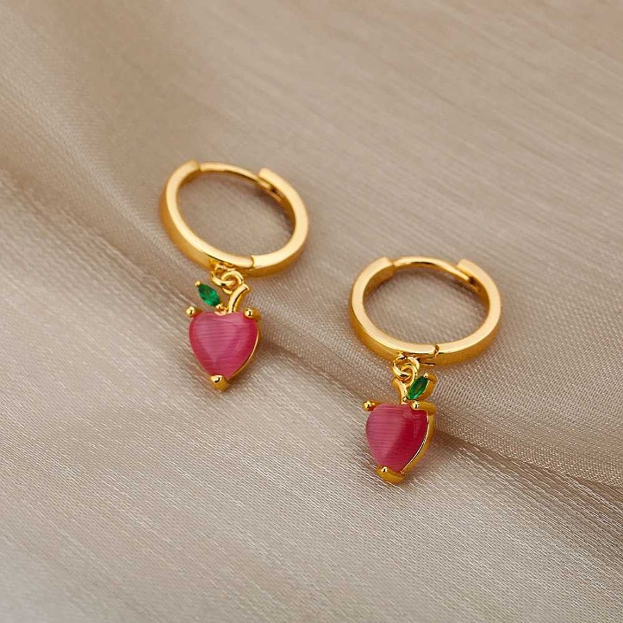 Boucles D'Oreilles Paradise Jewels France | Boucles D'Oreilles Minimaliste La Fraise En Or