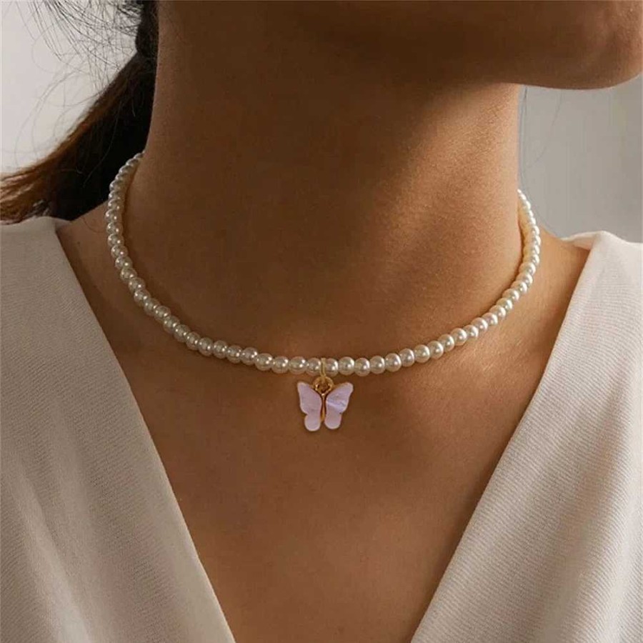 Colliers Paradise Jewels France | Collier De Perles Papillon L Gant