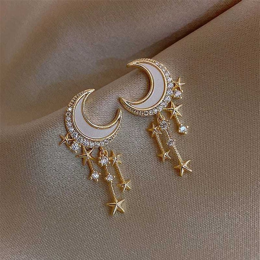 Boucles D'Oreilles Paradise Jewels France | Boucles D'Oreilles De Luxe En Forme De Lune