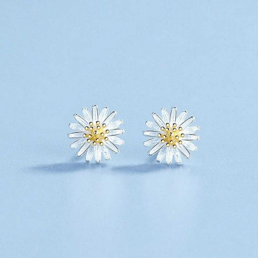 Boucles D'Oreilles Paradise Jewels France | Boucles D'Oreilles Marguerite En Zirconium Argent