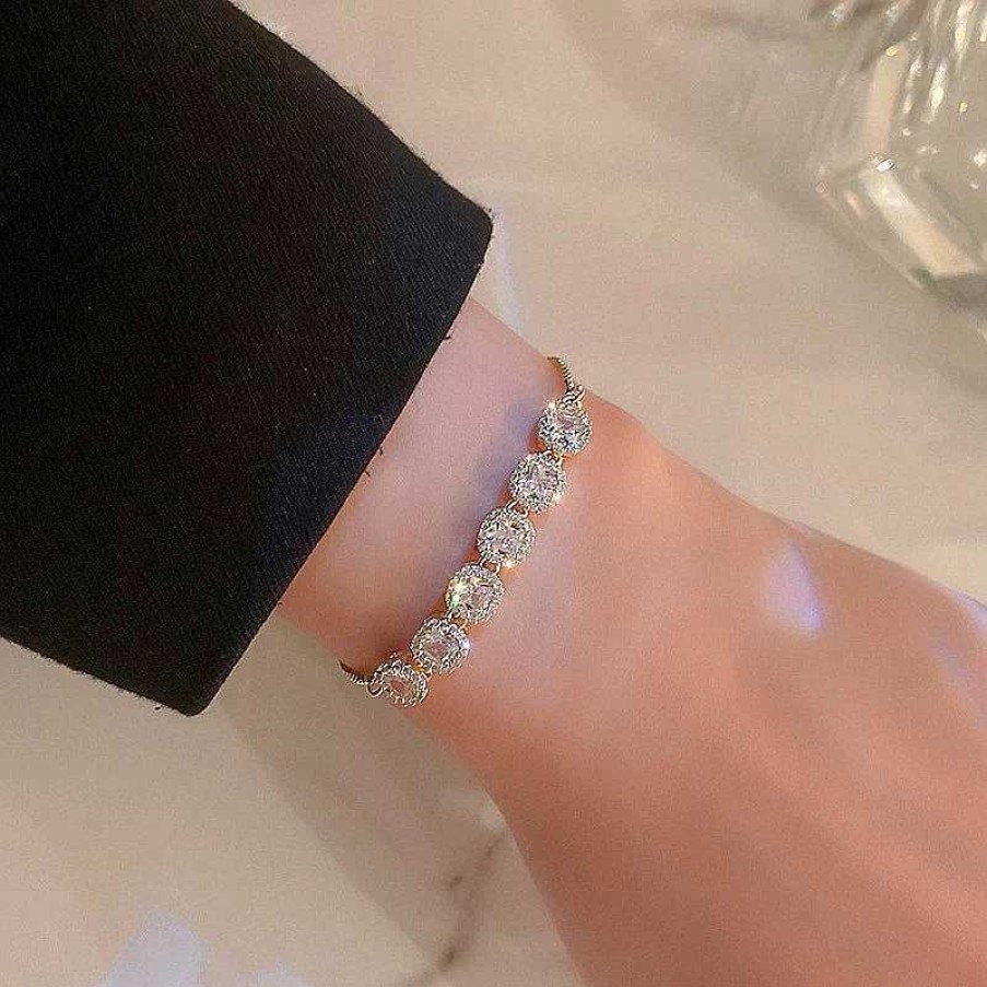 Bracelets Paradise Jewels France | Bracelet De Luxe Ajustable Avec Zirconia En Or