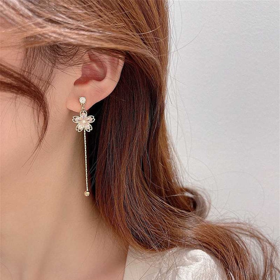 Boucles D'Oreilles Paradise Jewels France | Boucles D'Oreilles Marguerite Avec Zircon En Or