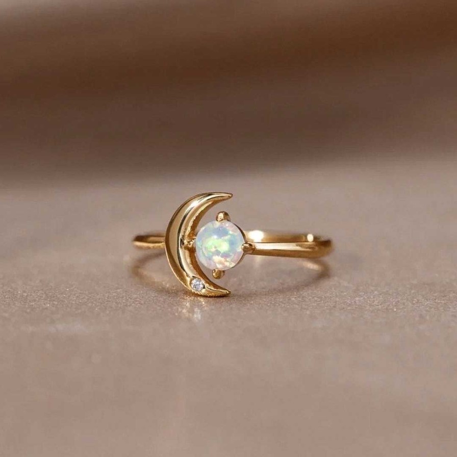 Bagues Paradise Jewels France | Bague R Glable Cosmic Moon En Or