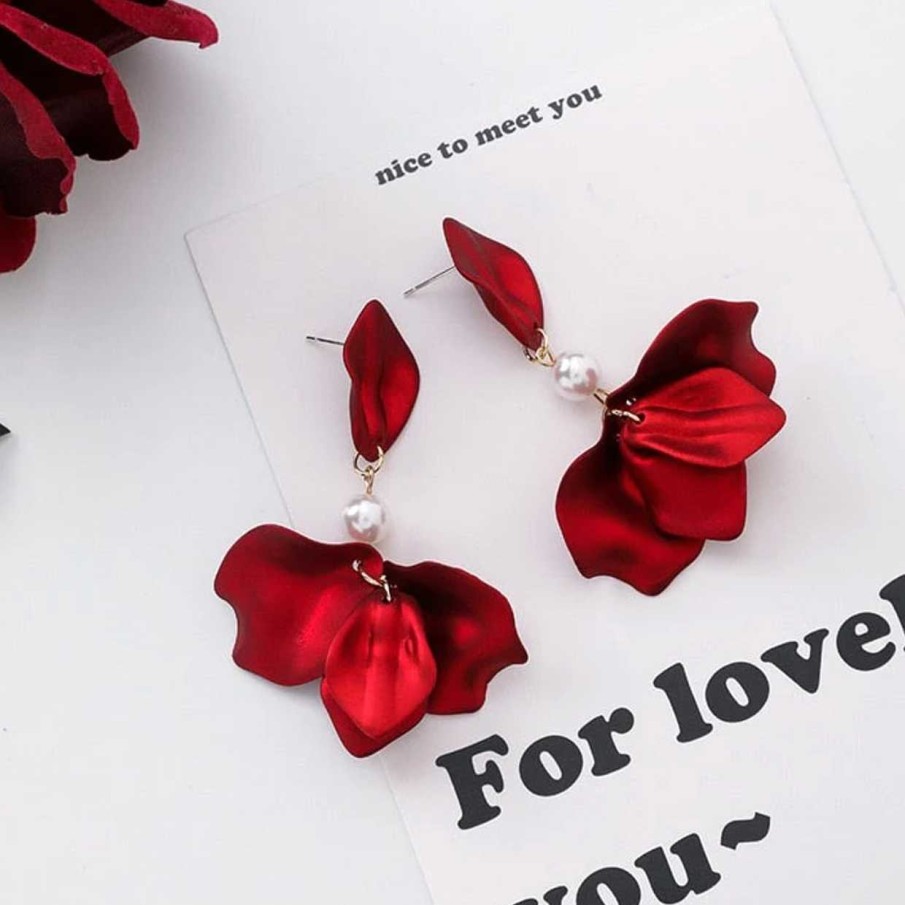 Boucles D'Oreilles Paradise Jewels France | Boucles D'Oreilles P Tales Rouges En Or