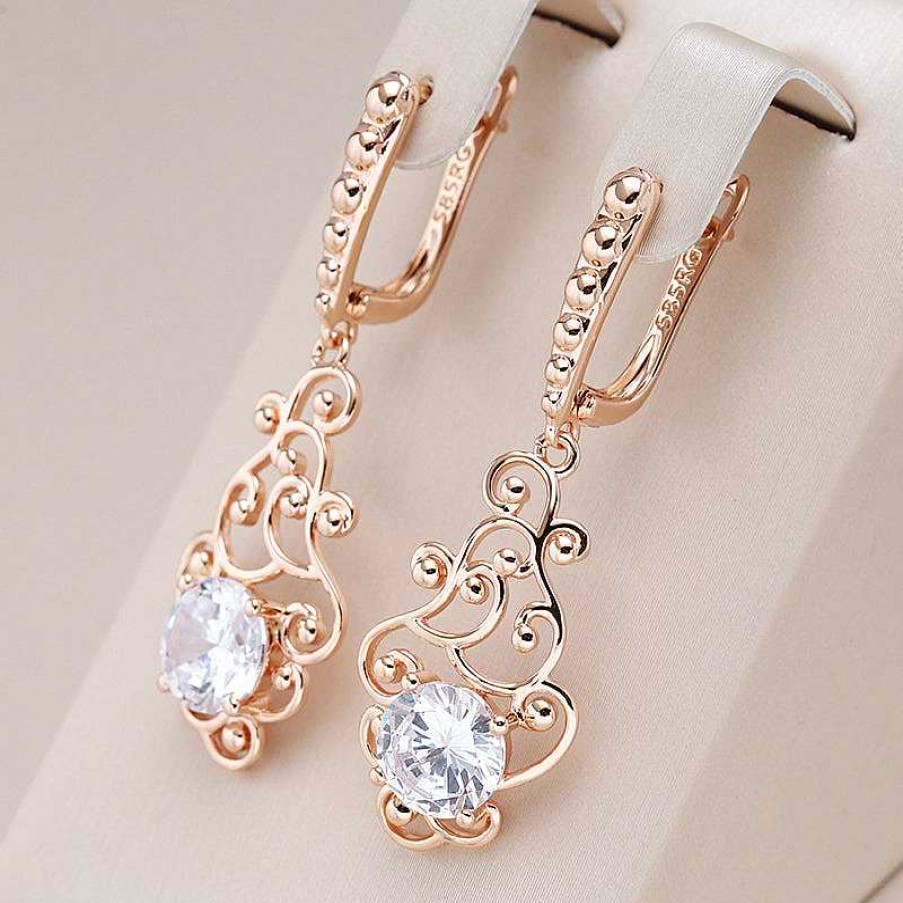 Boucles D'Oreilles Paradise Jewels France | Boucles D'Oreilles El Gantes En Or Avec Cristal