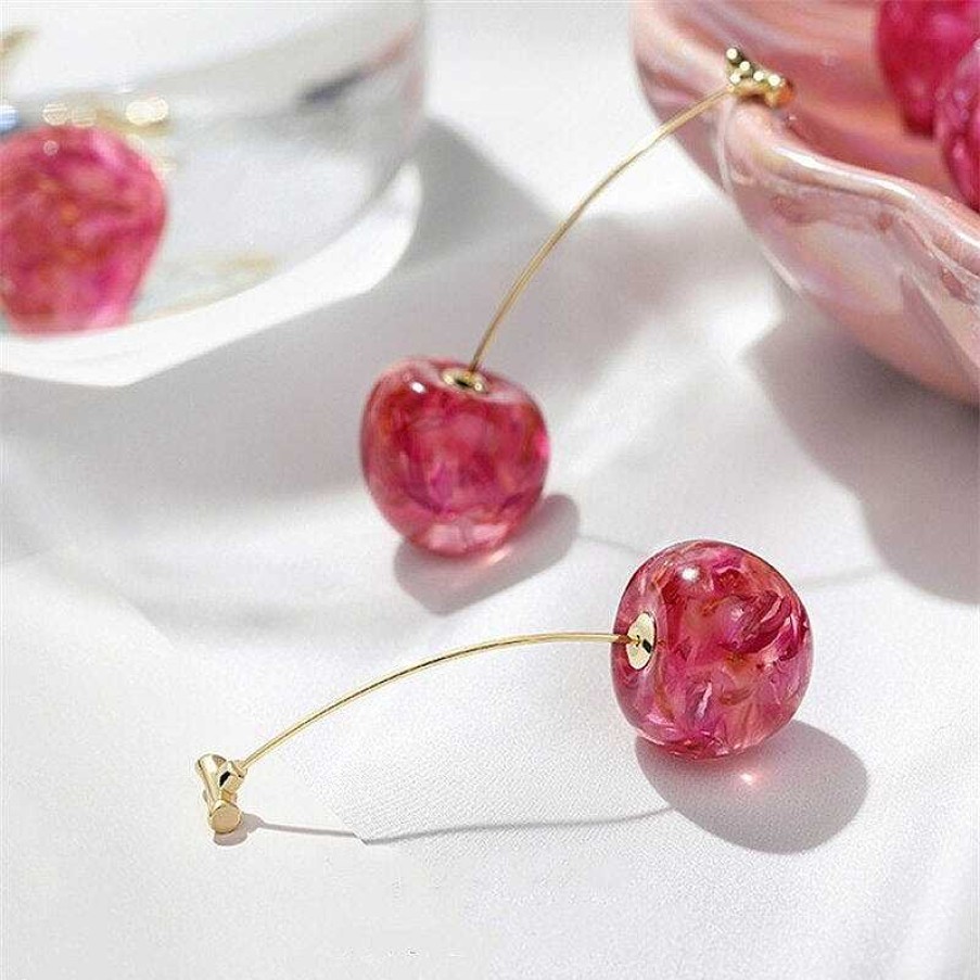 Boucles D'Oreilles Paradise Jewels France | Boucles D'Oreilles De Luxe Cerise Rose