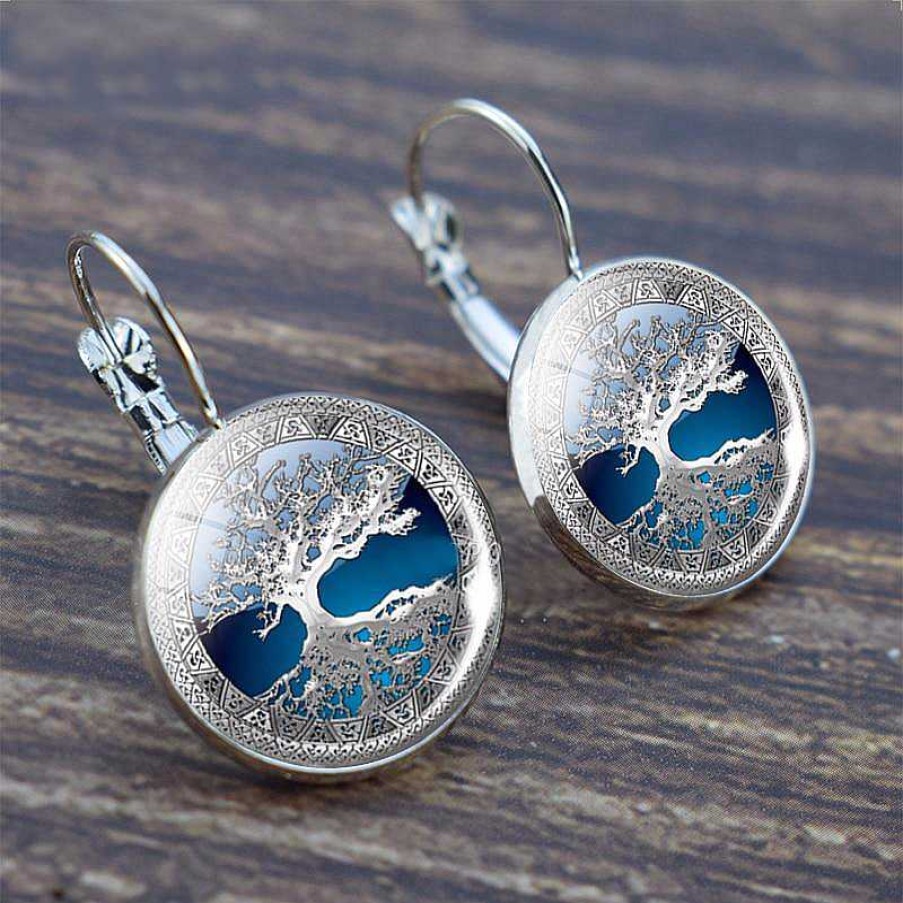 Boucles D'Oreilles Paradise Jewels France | Boucles D'Oreilles Arbre De Vie En Argent