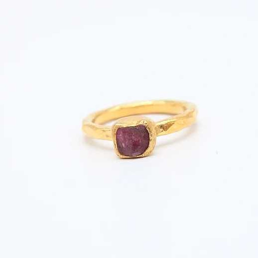 Bagues Paradise Jewels France | Bague En Or Avec Cristal Rouge Vintage