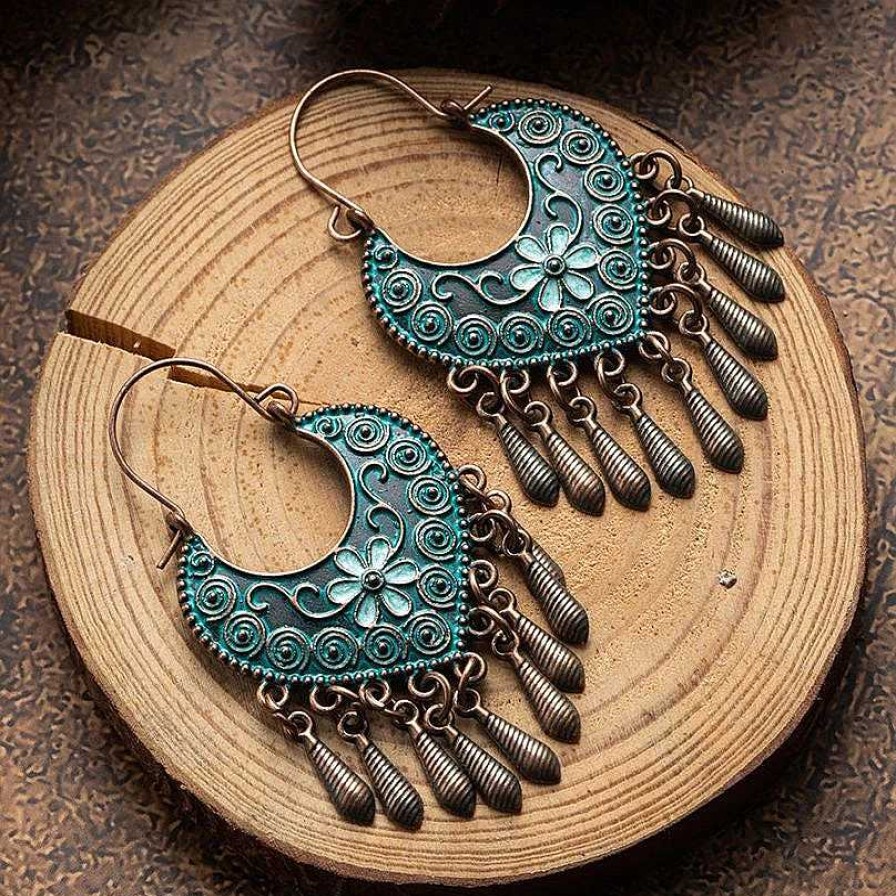 Boucles D'Oreilles Paradise Jewels France | Boucles Boho Mandala Bleu