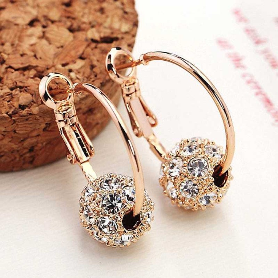 Boucles D'Oreilles Paradise Jewels France | Boucles D'Oreilles Sph Res Brillantes Dor Es