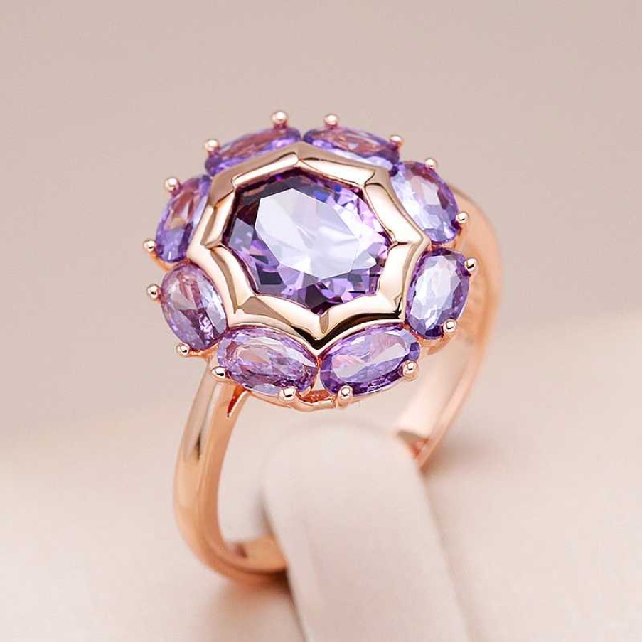 Bagues Paradise Jewels France | Bague En Zircon Violet Naturel