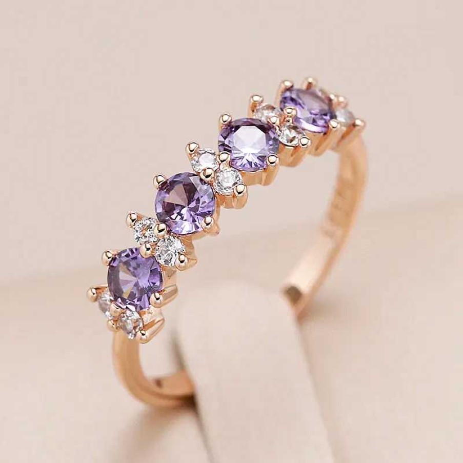 Bagues Paradise Jewels France | Bague L Gante Avec Cristaux Violets