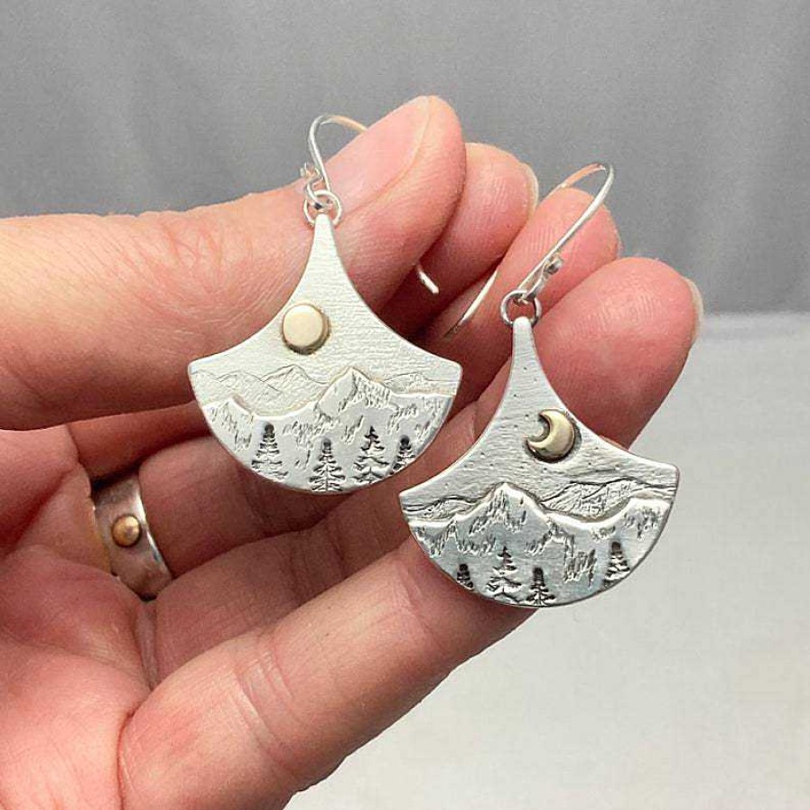 Boucles D'Oreilles Paradise Jewels France | Boucles D'Oreilles En Argent "Soleil Et Lune De Natura".