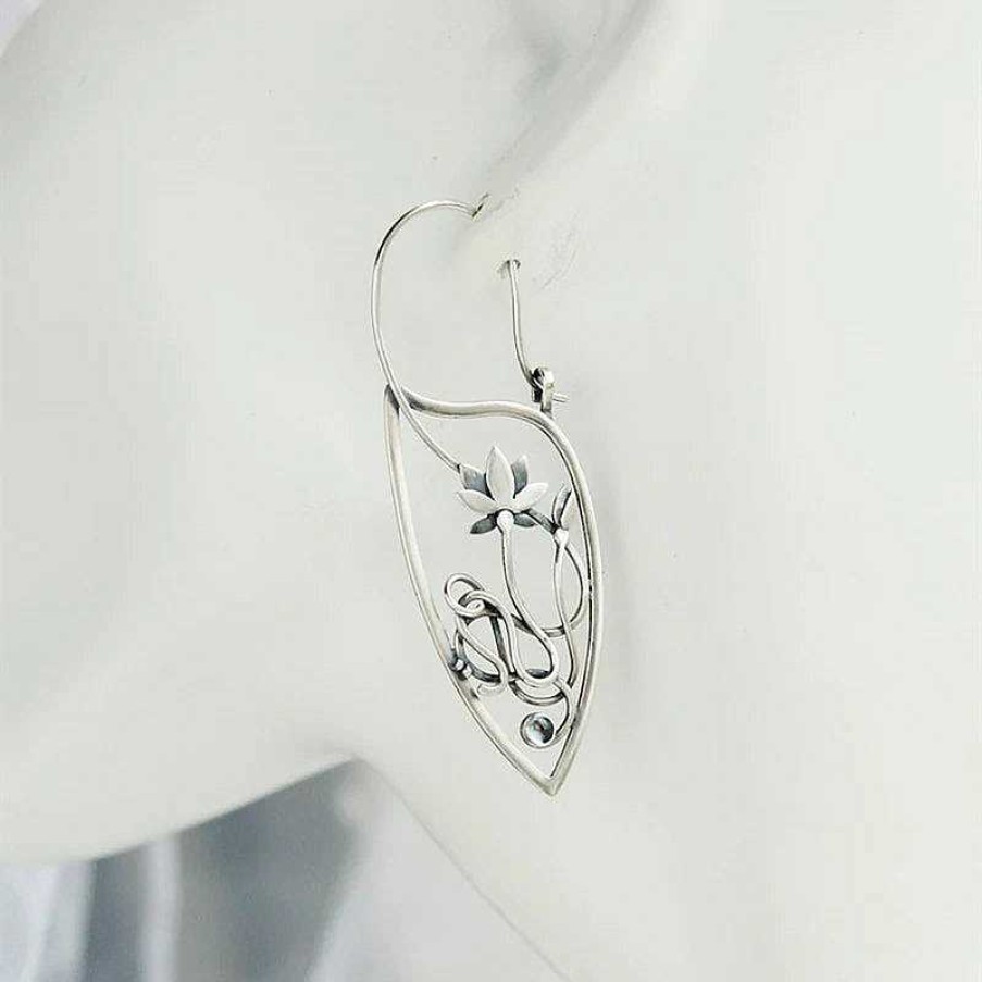 Boucles D'Oreilles Paradise Jewels France | Boucles D'Oreilles Fleur De Lotus En Argent Sterling