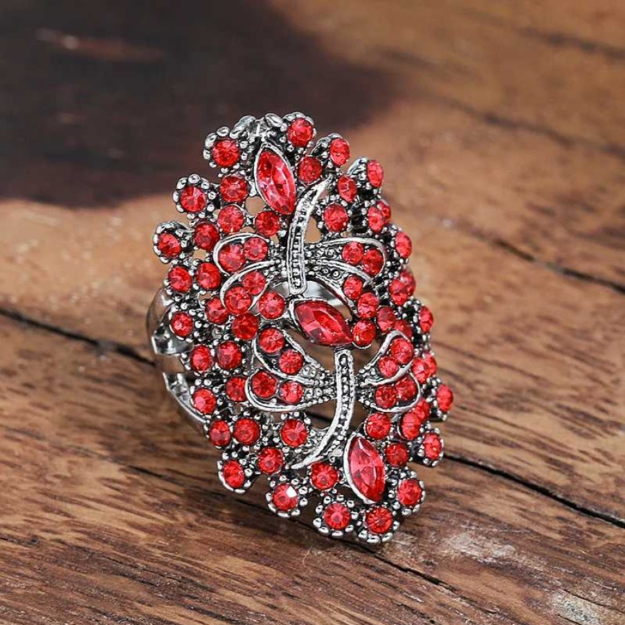 Bagues Paradise Jewels France | L Gante Bague En Argent En Cristal Rouge