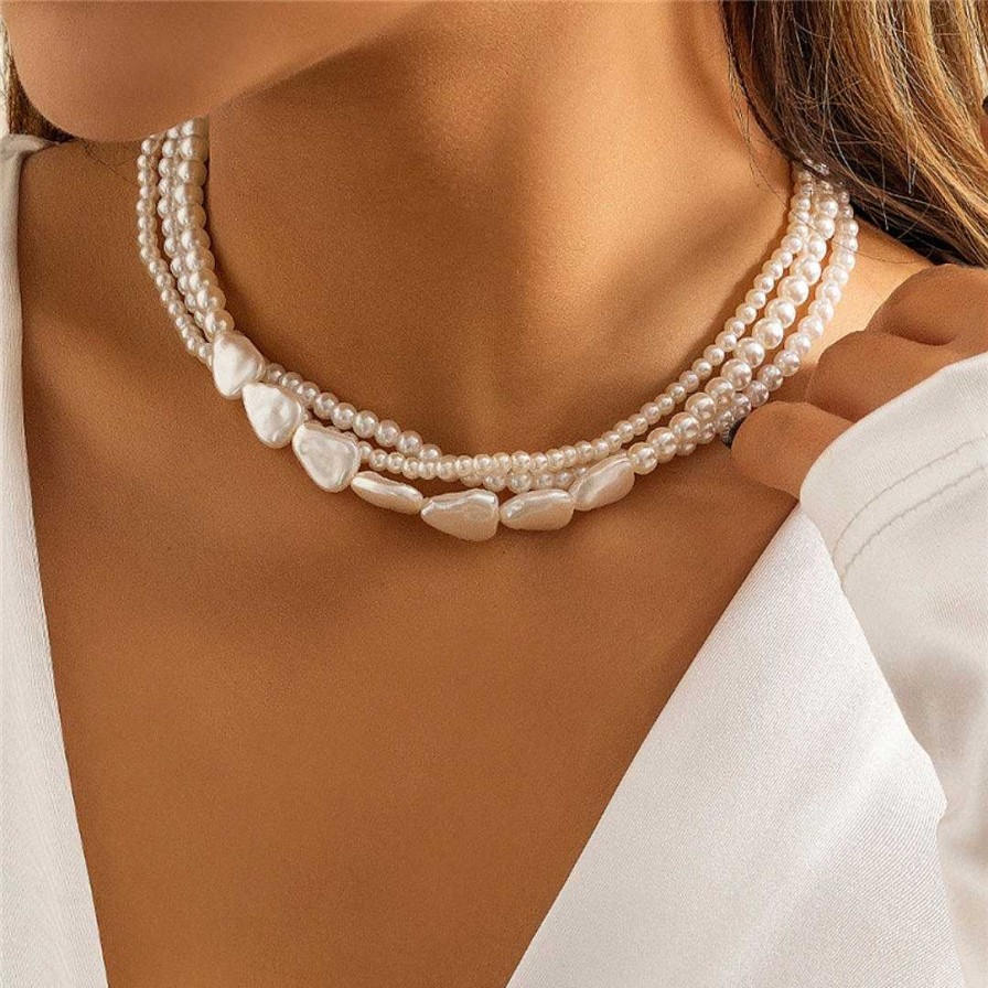 Colliers Paradise Jewels France | Collier De Pierres Blanches Et Perles