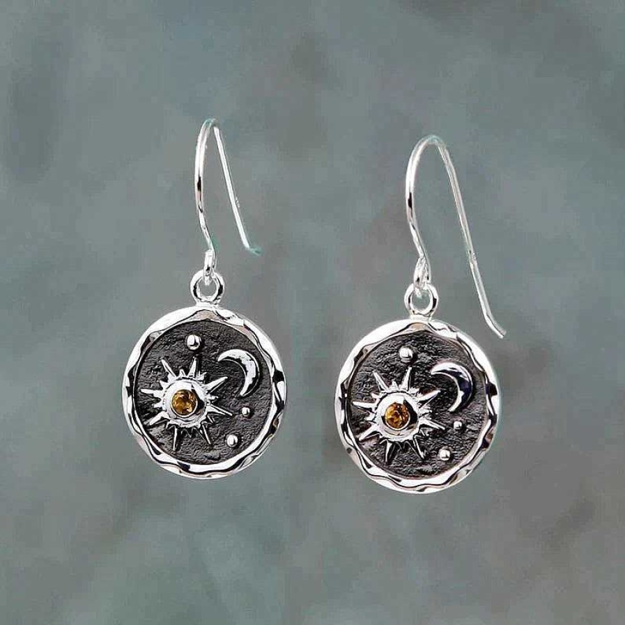 Boucles D'Oreilles Paradise Jewels France | Boucles D' Eilles Avec Soleil Et Lune En Et