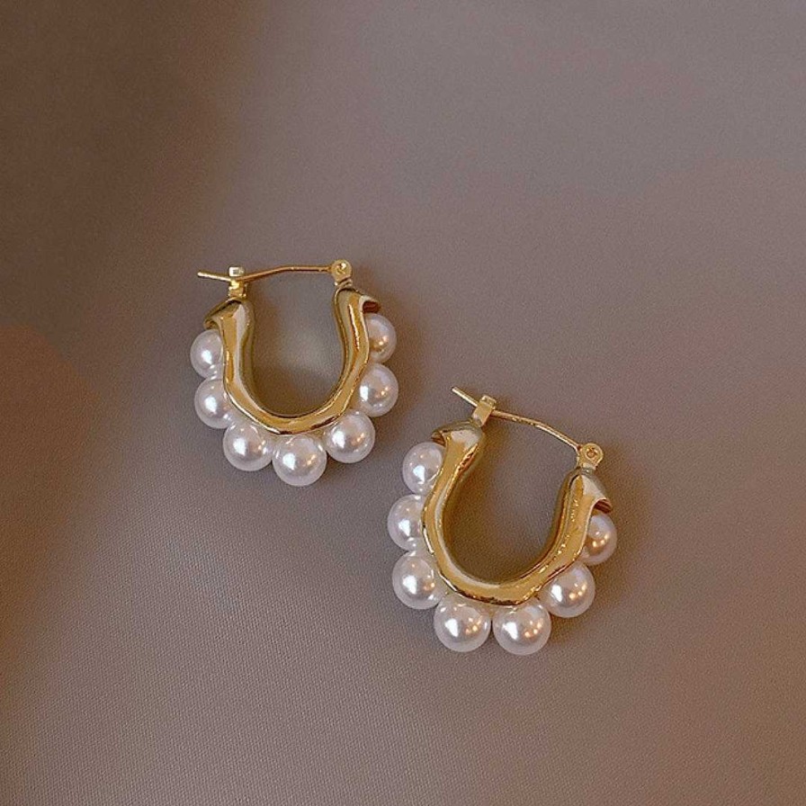 Boucles D'Oreilles Paradise Jewels France | Boucles D'Oreilles En Perles Brillantes En Or