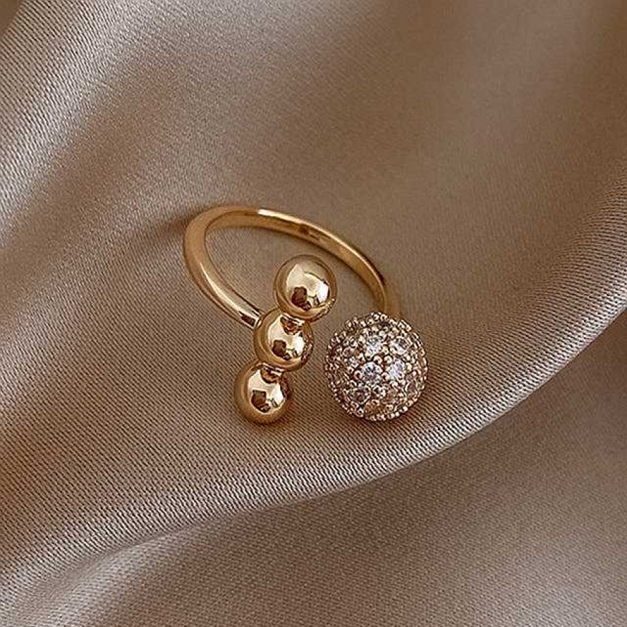 Bagues Paradise Jewels France | Bague Triple Sph Re Dor E Brillante